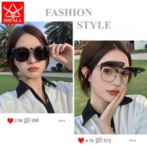 IMPALA PG2072W แฟชั่นเลนส์โพลาไรซ์แว่นตาถอดออกได้แบบคลิปออนหมุนได้180องศาแว่นกันแดดป้องกันรังสียูวีปกป้องเลนส์โฟโตโครมิกแว่นตาโพลาไรซ์ขึ้นเลนส์สำหรับผู้ชายผู้หญิงแว่นตาอ่านหนังสือและแว่นสายตาสั้น180 ° เปิดเลนส์