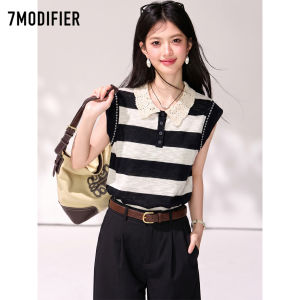 7.Modifier | Áo Blouse Không Tay Cổ Notched Màu Hợp Thời Trang Mùa Hè