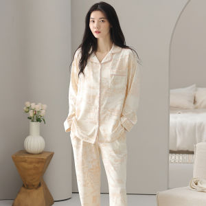 Miiow | Pure Cotton Sleepwear Womens Casual Long Sleeve Long Pants Home Clothes Set Spring Autumn New Style Cat Person MiiOW