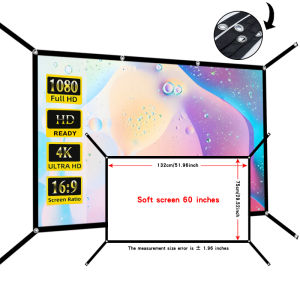 Projection screen 60-150 inches lightweight projector screen foldable and washable projection screen - Extended version