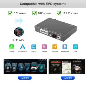 AUTOABC Wireless CarPlay Android Auto Retrofit Kit Decoder Box for BMW EVO MGU ID5 6 7 System 1 3 5 6 7Seires X1 X2 X3 X4