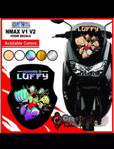YAMAHA NMAX V1 V2 VISOR DECALS ONE PIECE MONKEY D. LUFFY CUT OUT STICKER also FIX in ADV PCX etc..