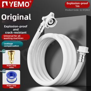 YEMO | Water Softening Hose for Washing Machine Universal Faucet Extension Tube with Clamp Stopper Anti-Explosion