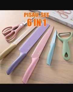 Pisau Set Maifan PeelerPisau Dapur 5IN1 - Pisau Set Buah Dan Sayur - Pisau Tajam isi 5 Set Free Box
