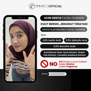 TERATU BEAUTY Acne Gentle Facial Cleanser (Sabun Cuci Muka Pembersih Wajah Kulit Berminyak Berjerawat Menenangkan dan Meredakan Jerawat)