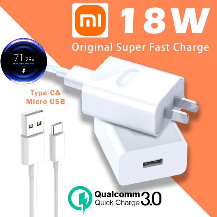 Original Xiaomi Fast Charger 18W Quick Charge Adapter Micro