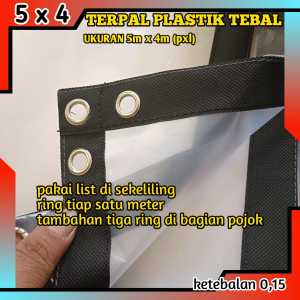 vj Terpal plastik uv tanaman greenhouse 5x4 tutup tirai gajebo pakai list ring bahan oroginal