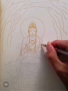 佛像描金画册 佛像画册 临幕画佛像本 心經手抄本 佛經手抄本 大悲咒 地藏经 抄經本 抄经书 Buddha Statue Copying Painting Buddha Book千手觀音 佛像。。。