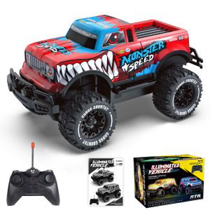 Free Delivery! 1: 20 RC Car Four Wheel Drive Climbing Car Illuminated Monster Off road Remote Control Vehicle Car Toys with Lights