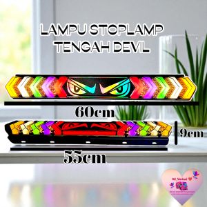 PROMO Lampu Stoplamp Tengah Mata Devil Nyala RGB Panjang 60cm Lebar 9cm 12/24 Volt Waterpfroof