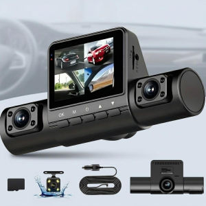 4K Dash Cam Front and Rear 1080P Full HD Car DVR Camera 4 Lens Wide Angle Loop Recording G-Sensor Parking Monitor Night Vision