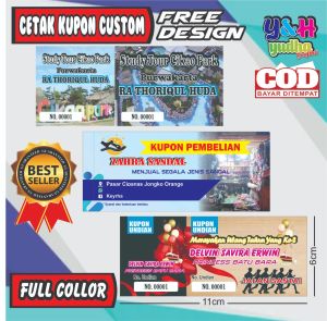 (Min 6 bundle) Cetak Kupon/Kupon Jalan Santai/Doorprize/Undian/Hadiah/Costum/Kupon Y&H Yudha Grafika