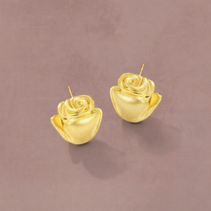 Spring and Summer Match Handmade Design Simple Rose Earrings