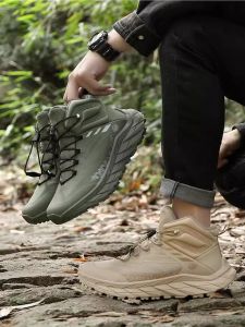 Lightweight Breathable Waterproof Outdoor Climbing Shoes Mens Womens Hiking Shoes Anti-slip Shock-absorbing Mesh Upper