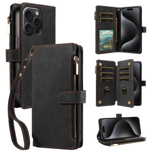 PU Leather Phone Case for Redmi Xiaomi POCO X3 X4 GT X5 M3 C61 11T 12 13T PRO 14 Flip with Card Slots Zipper Wallet Cover