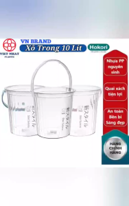 Xô HOKORI CAO CẤP Trong Suốt 10 Lít Nhựa VIỆT NHẬT Chính Hãng Quai Xách Đựng Nước Đá 5228
