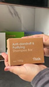 Pasion Natural Purifying Shampoo Bar for Dry/Damaged Hair - Sulfate-Free Anti-Dandruff Travel Size 100g