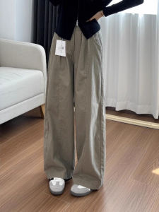 American Style Khaki Workwear Casual Pants High Waist Wide Leg Womens Fashion Autumn 2025 New Style Slimming Trousers