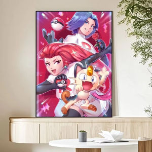 Nhân Vật Anime DIY Bộ Tranh Gắn Đá - Full Vuông & Hình Tròn Hoạt Hình P-Pokemon Nghệ Thuật Khảm Trang Trí Nhà Không Có Khung