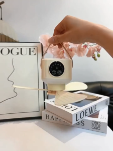 SJPACK พัดลมเพดานไร้สายพร้อมฟังก์ชั่นแสงกลางคืนควบคุมระยะไกลสำหรับแคมป์กลางแจ้งพัดลมพกพา 7200mAh