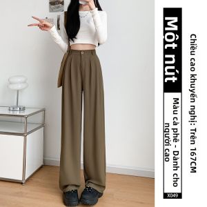 XIANYIJIAO | Quần Dài Phong Cách Casual Mới Ôm Sát Thẳng Rộng Chất Liệu Lụa Băng