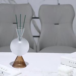 Modern Colorful Geometric Glass Vase Hydroponics Flowers Vase Reed Diffuser Aromatherapy Bottle Home Room Aesthetic Decor