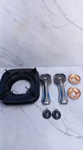 Paket Komplit 2 Tungku Kompor Rinnai Kaki 4 2 Cerobong Stainless 2 Burner Rk Alloy Bonus 2 Pcs Cetrekan