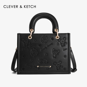 Clever&Ketch Fashionable Cartoon Embroidery Handbag Womens Shoulder Crossbody Bag 2025 New Style Versatile Small Square Bag