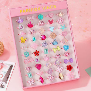Childrens Toy Gem Ring Cute Cartoon Girls Small Gift Ring Nursery Decoration Ring Playhouse Simulation Toy for Girls