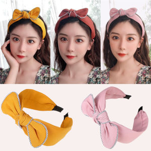 Womens Versatile Hairband for Outdoor Use Simple Butterfly Knot Anti-Slip Wide Edge Hair Pressing Fashionable Hair Accessories