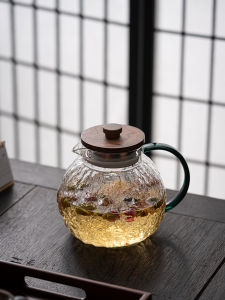 Teapot Water Cup Suit Heat-Resistant Glass Cold Kettle Tree Pattern For Home Living Room Glass Pot Water Pitcher Cup Large Capacity