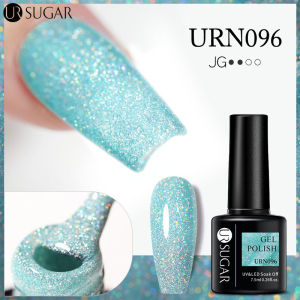 UR SUGAR Glitter Sequins UV Gel Polish Sparkly Blue Pink Nail Art Gel Iridescent Gel Soak Off Gel Nail Varnish UV LED Nail Art Gel 7.5ml