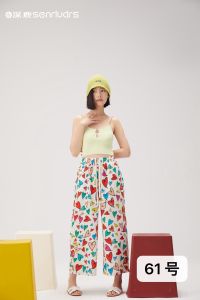 Spring Summer Cotton Sleepwear Pants Women Casual Floral Print Long Trousers Drawstring Home Comfort Fashionable Versatile