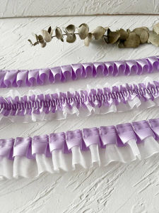 Vải Thêu Ren Màu Tím Cao Cấp DIY Phụ Kiện Thủ Công Vải Trang Trí Ruy Băng Viền Ren Viền Baroque Phụ Kiện May Vá