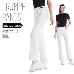 PGM GOLF | Elastic Waist Flared Golf Pants with Slit Hem