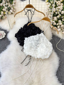 Áo Crop Top Trễ Vai Kiểu Hoa Giúp Gầy