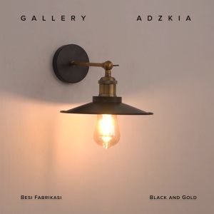 Lampu Dinding Outdoor Hias Vintage Retro Fiting E27 Black Gold