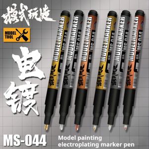 มาร์กเกอร์ปากกาภาพวาดทองแดงสีทอง2ปลายขนาดมิลลิเมตรปากกามาร์กเกอร์ MS044 0.7มม. ชุบด้วยไฟฟ้าสำหรับกันดั้ม DIY เครื่องมือโมเดลงานอดิเรก DIY