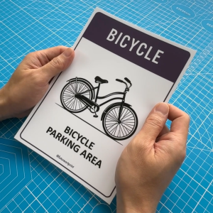 Notice Bicycle Parking Area. Sign Label Notice Signage. Laminated Waterproof Scratch Resistant. Suitable for Indoor and Outdoor.