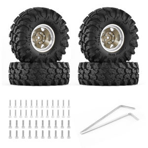 RCMMTING 4pcs 1.3 (70/72mm) Rubber Tire Beadlock Wheel Rims Set for 1/24 1/18 Axial SCX24 AX24 FMS FCX24 FCX18 TRX4M Ascent-18