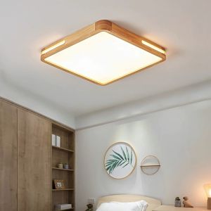 Đèn trần phòng khách phòng ngủ đèn trần trang trí viền gỗ decor cao cấp đèn ốp trần phòng khách