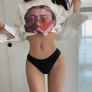 กางเกงชั้นในผ้าไหมน้ำแข็งไร้ตะเข็บสำหรับผู้หญิง ทรงเซ็กซี่ ผ้าฝ้ายแท้ ทรงสปอร์ตฟิตเนส เอวต่ำ ครึ่งสะโพก ทรงสามเหลี่ยม กางเกงชั้นในไร้ตะเข็บ