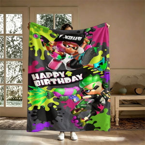 Game S-Splatoon 3 Flannel Blanket Soft Warm Christmas Halloween Blanket for Lightweight Cozy Room Home Decor Gifts