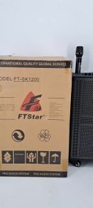 FT STAR FT-SK-1200 12 Inches 700W Power Portable Rechargeable Trolley Speaker With 2 Wireless Microphone USB / BT / FM / LINE / MIC IN  For Home Or Outdoor Party