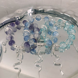 Snake Year Explosion Flower Beaded Bracelet Womens Birthdays Gift Student Fashion Jewelry Hand Chain Korean Style Plated