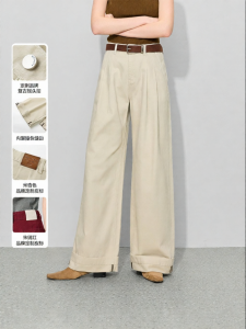 BEIQIANI | Washed Pure Cotton Loose Straight Jeans
