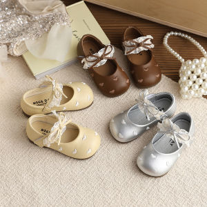 Girls Lace Bow Princess Shoes Versatile Spring/Fall New