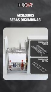 HUBEN RD-2 RAK DAPUR 30CM / 40CM BESI CHROME KERANGKA BOTOL PIRING KITCHEN BOTTOM CABINET KABINET BAWAH