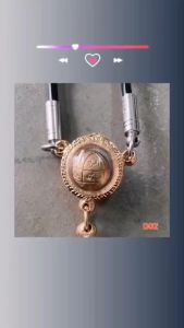 กรอบลูกอม สามห่วงหน้าแบน สีทอง -D01-3 ขนาด 20 mm ทำจากทองเหลือง ชุบไมครอนเคลือบแลคเกอร์ไฟฟ้า แข็งแรงทนทาน