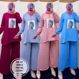ONE SET CRINKLE KULOT/ATASAN MUSLIMAH TERBARU/BUSANA MUSLIMAH TERBARU